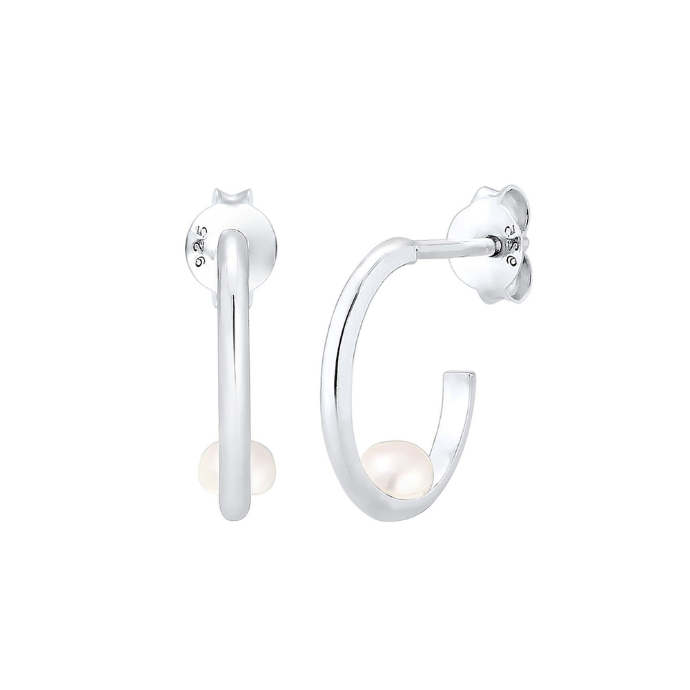 Elli Elli Boucles d'Oreilles Creole Hänger Geo Süwasserzuchtperle 925 Silber Boucles d'oreilles