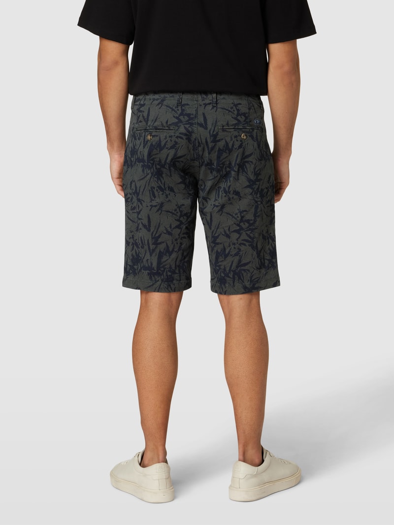 Bermudas mit Allover-Muster in olivgrün
