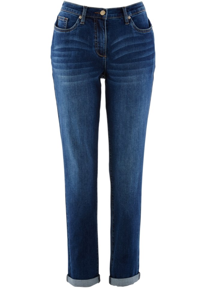 Stretch-Boyfriend-Jeans mit Bequembund