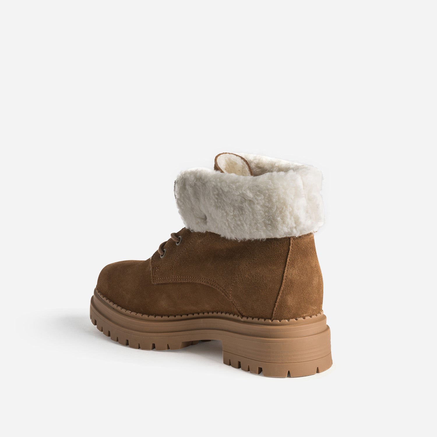 Boots à lacet TEXTO camel en cuir éco-conçu