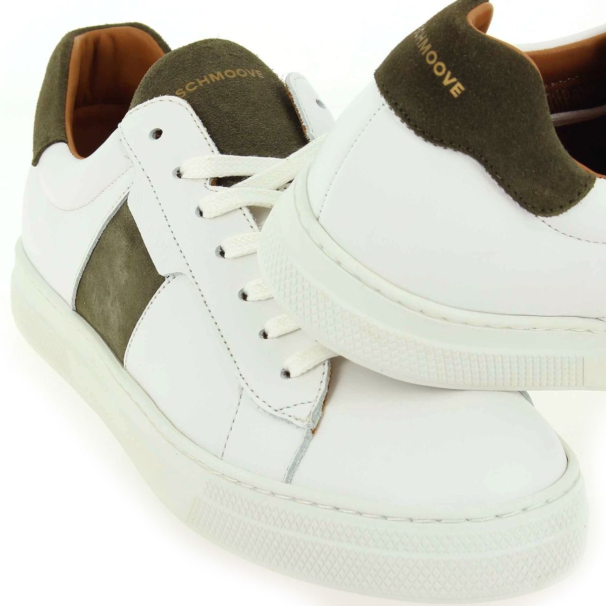 Schmoove  SPARK GANG NAPPA/SUEDE - Blanc Kaki
