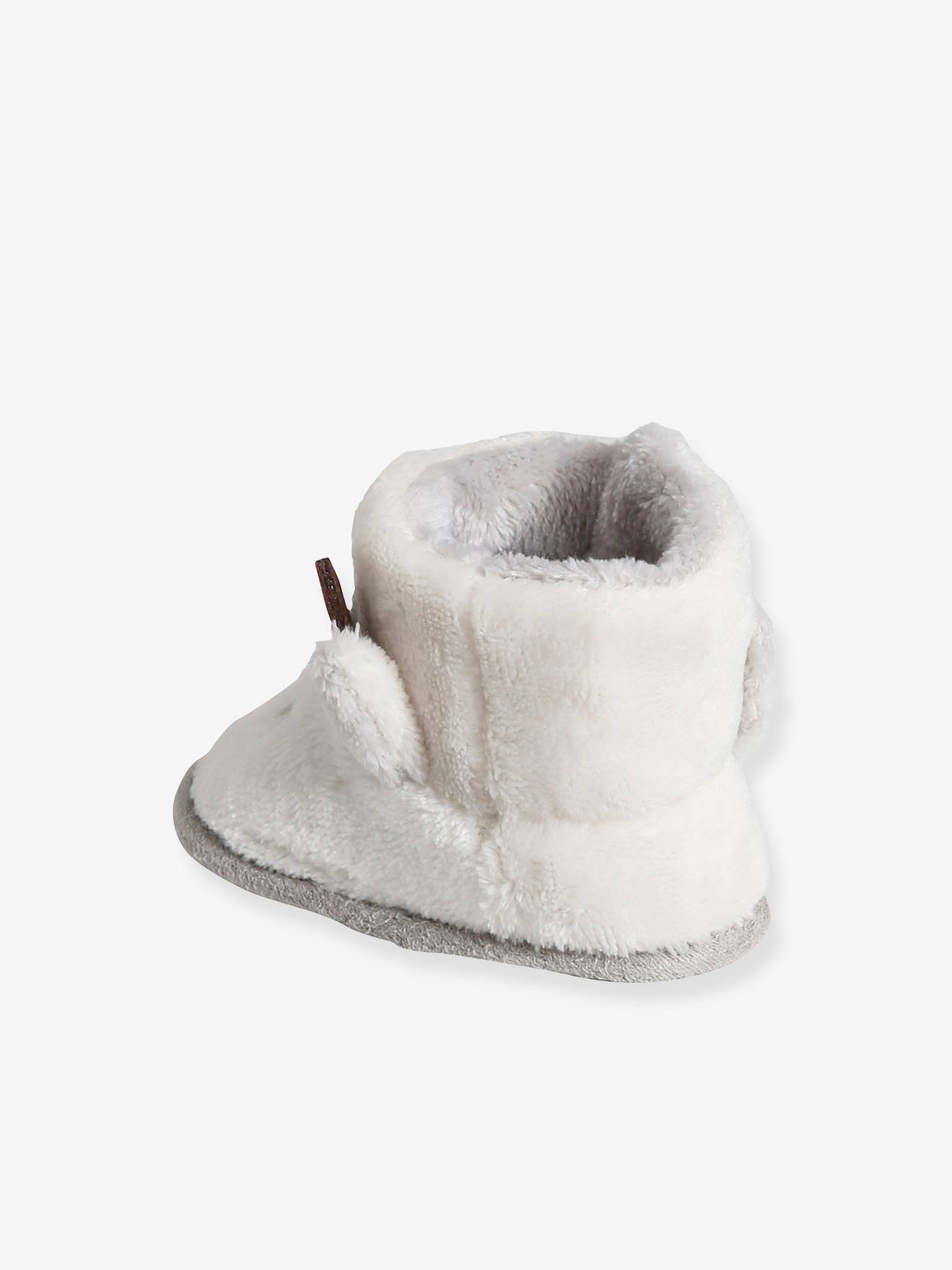 Chaussons de parc bottillons fourrés bébé écru