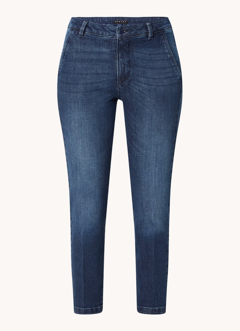 Τζιν Benetton slim fit με σκούρο πλύσιμο και ψηλόμεσο τελείωμα