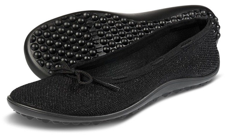 Leguano TANGO Barfußschuh mit Zierschleife und Glitzer