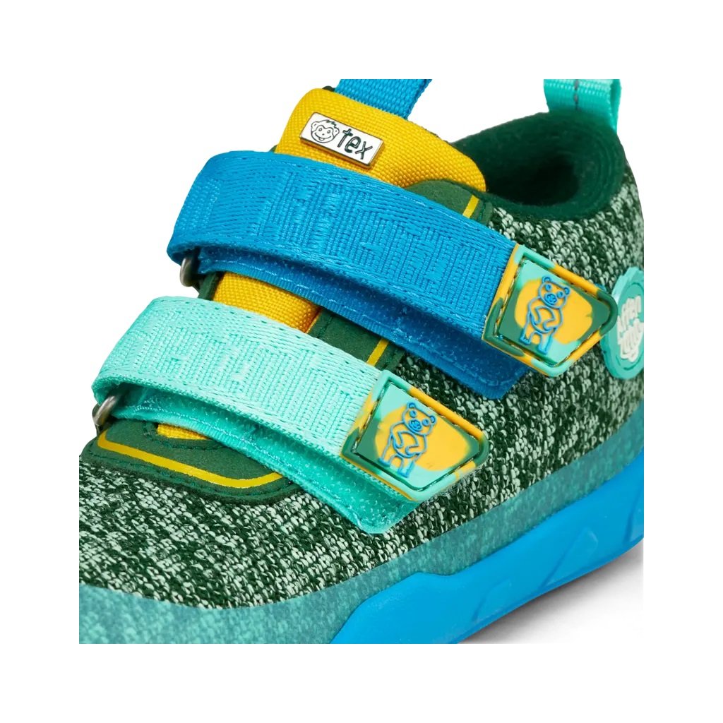 Affenzahn Übergangsschuh Knit Happy Creative Bear blaue Barfußschuhe