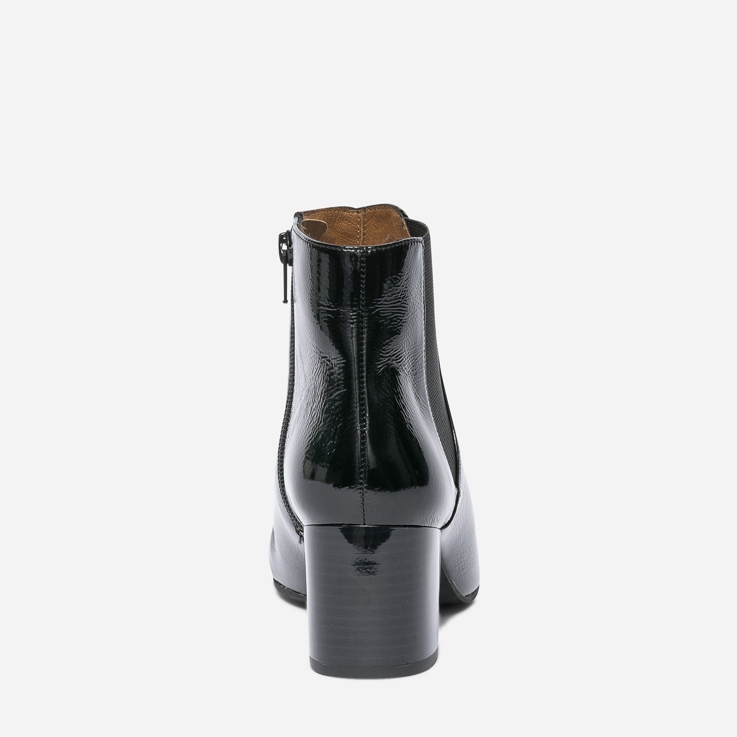 Chelsea boots ERAM FLEX noir en cuir verni