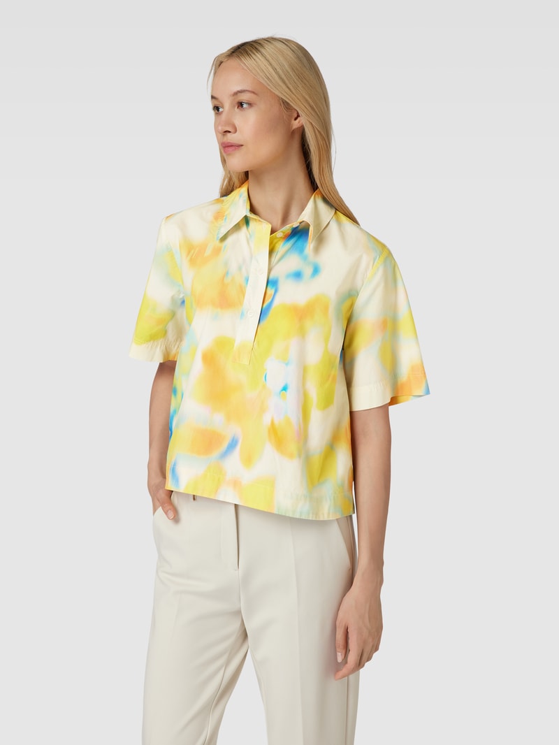 Blusenshirt mit Allover-Print Modell 'NELINAA' in gelb