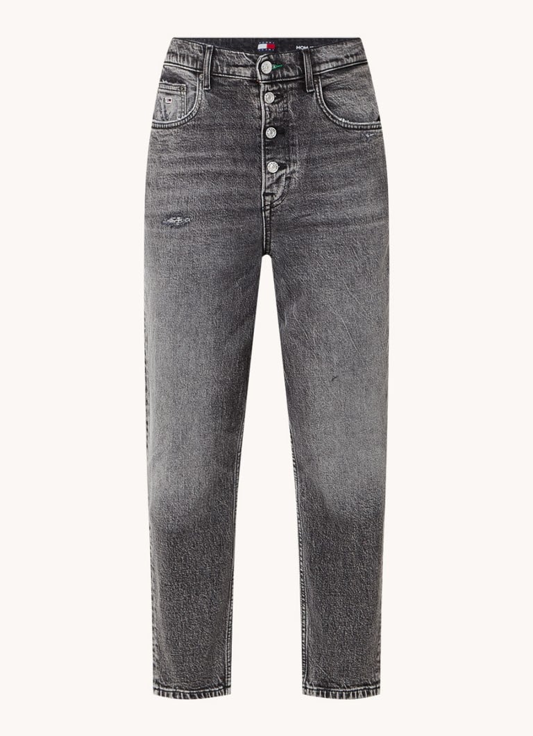 Calça jeans cropped de cintura alta e corte afunilado Tommy Hilfiger com lavagem colorida.