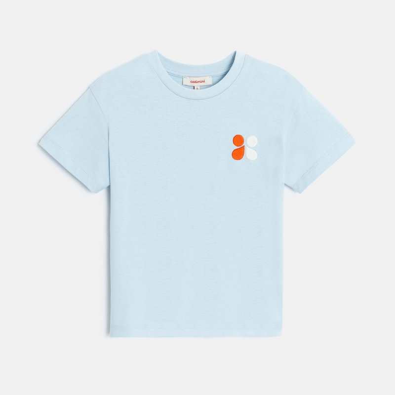 T-shirt enfant bleu en coton recyclé mixte Catimini