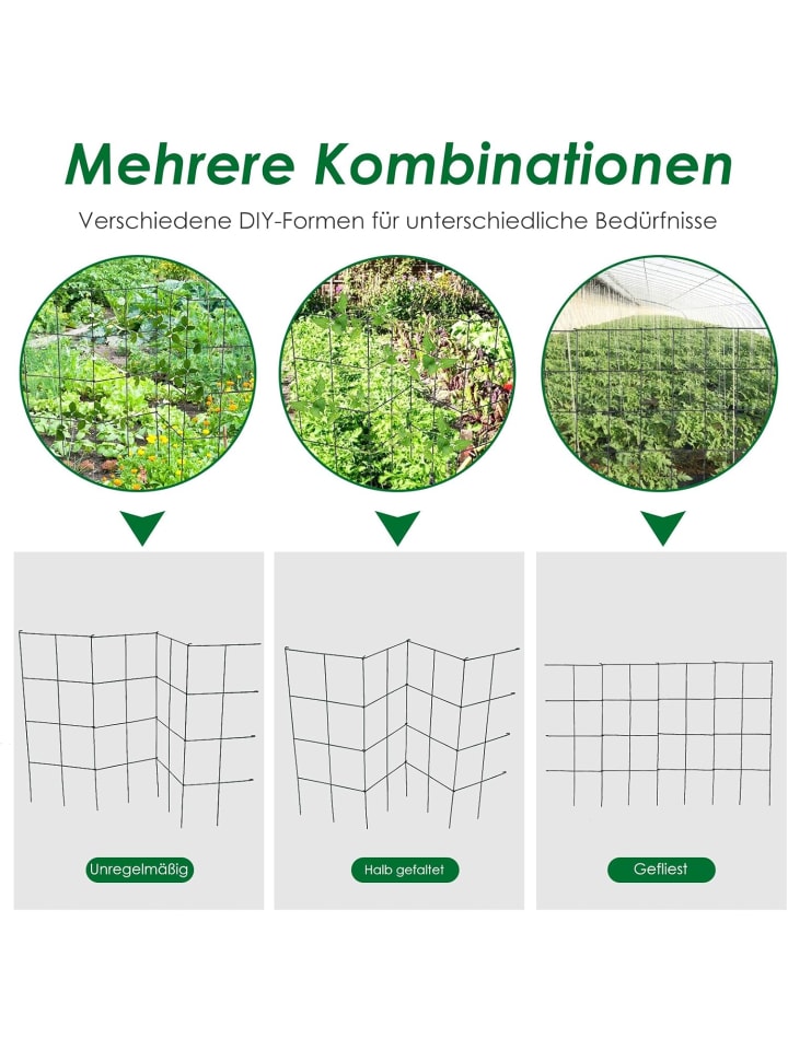 COSTWAY Rankhilfe 4er Set 100 cm Tomatenkäfig in Grün günstig kaufen onesize