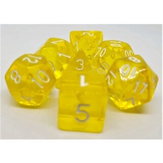 Würfelset Transparent: Yellow (7)