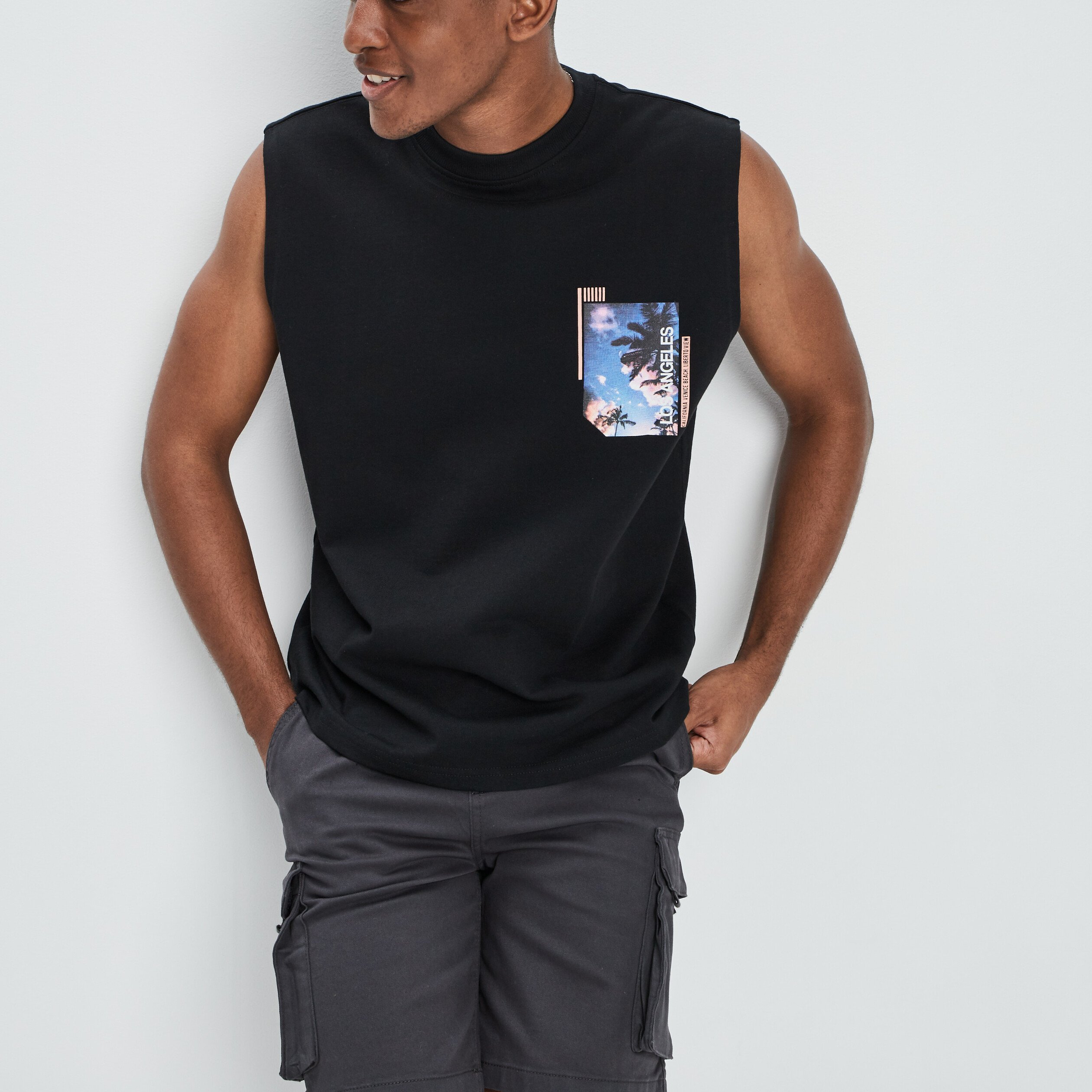Débardeur Liberto noir homme | La Halle