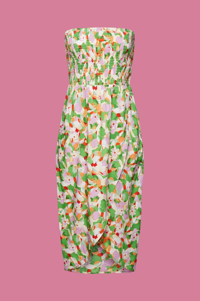 Gesmoktes Schlauchkleid in Midilänge, LENZING™ ECOVERO™