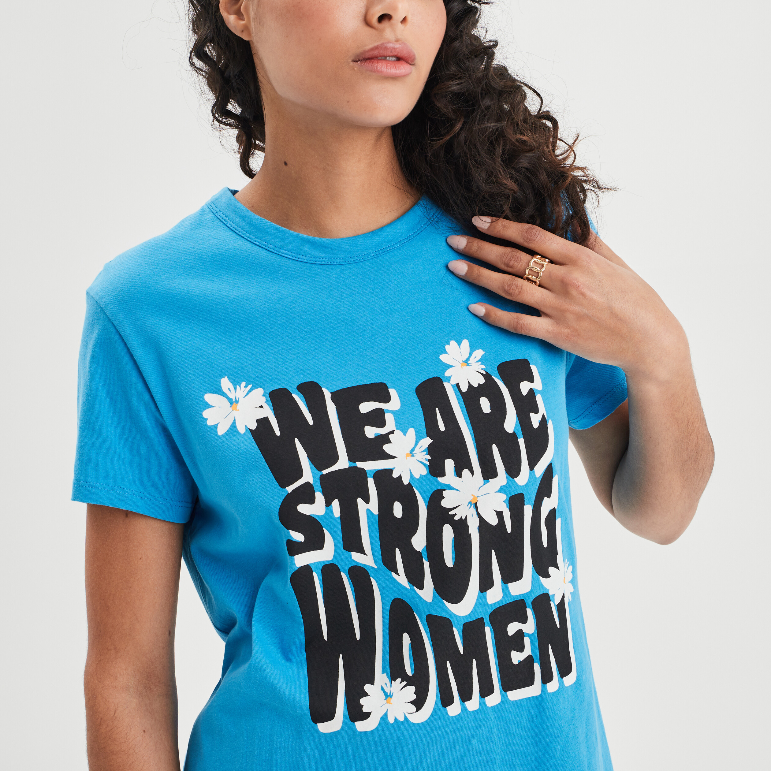 T-shirt manches courtes bleu femme | La Halle