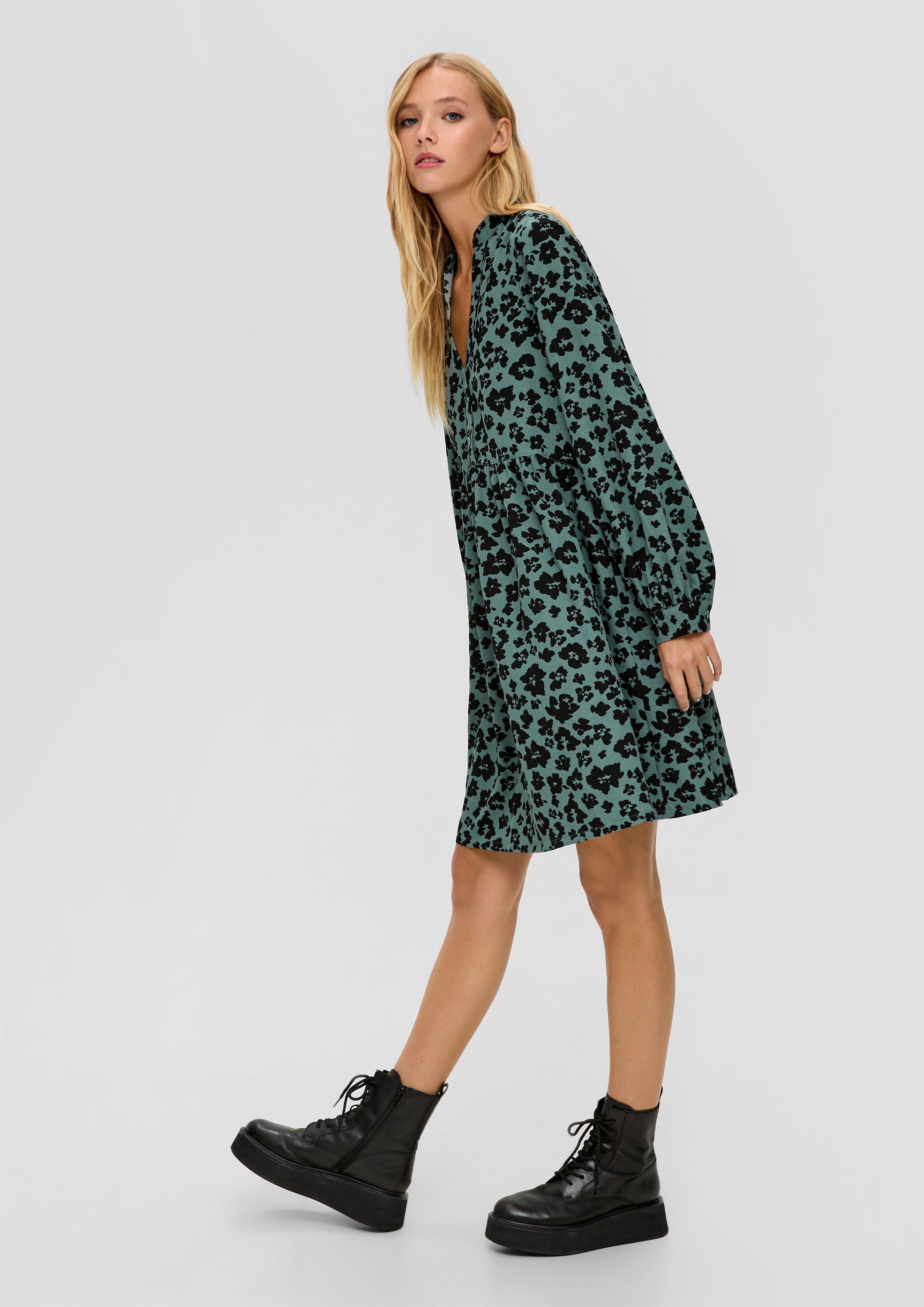 Crêpe-Kleid mit All-over-Print  2140303-65A9