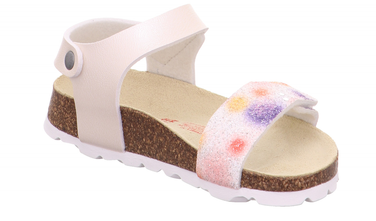 FUSSBETTPANTOFFEL - Weiss/MehrfarbigSandale mit Klettverschluss