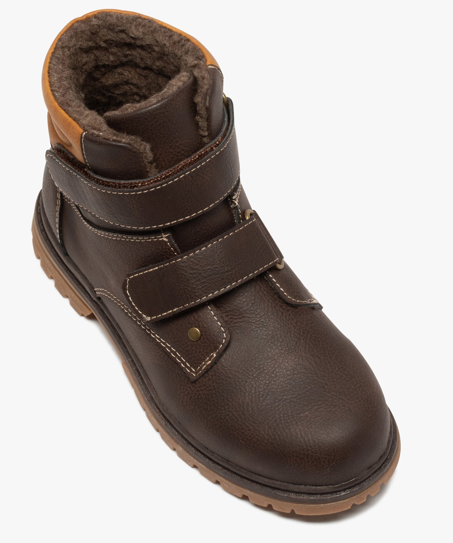 Boots Garçon à scratch avec doublure et col rembourrés | GEMO