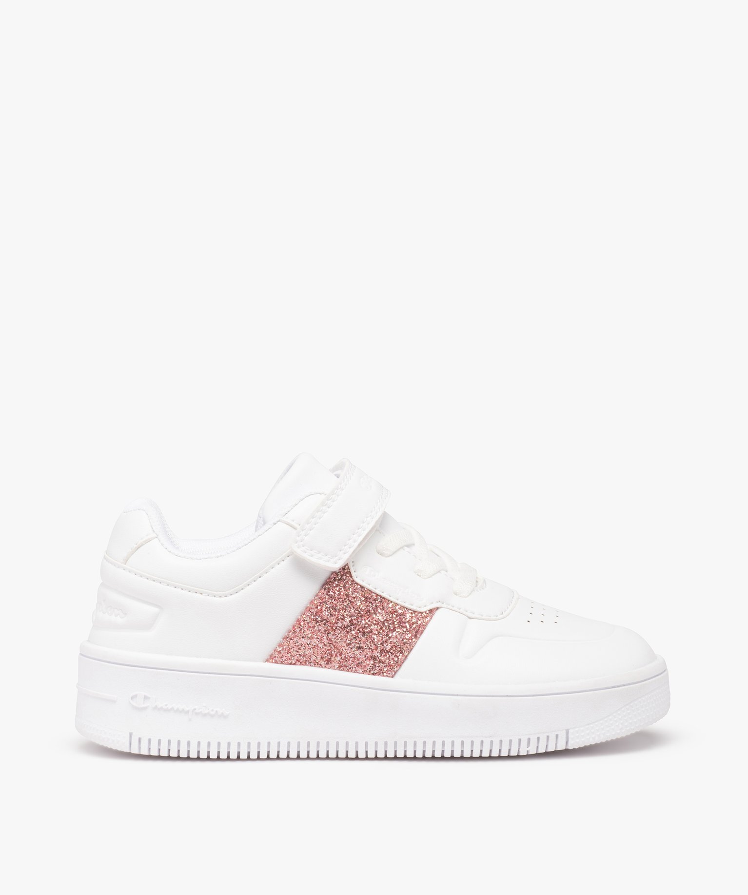 Baskets fille unies à bande pailletée – Champion Rebound blanc | GEMO