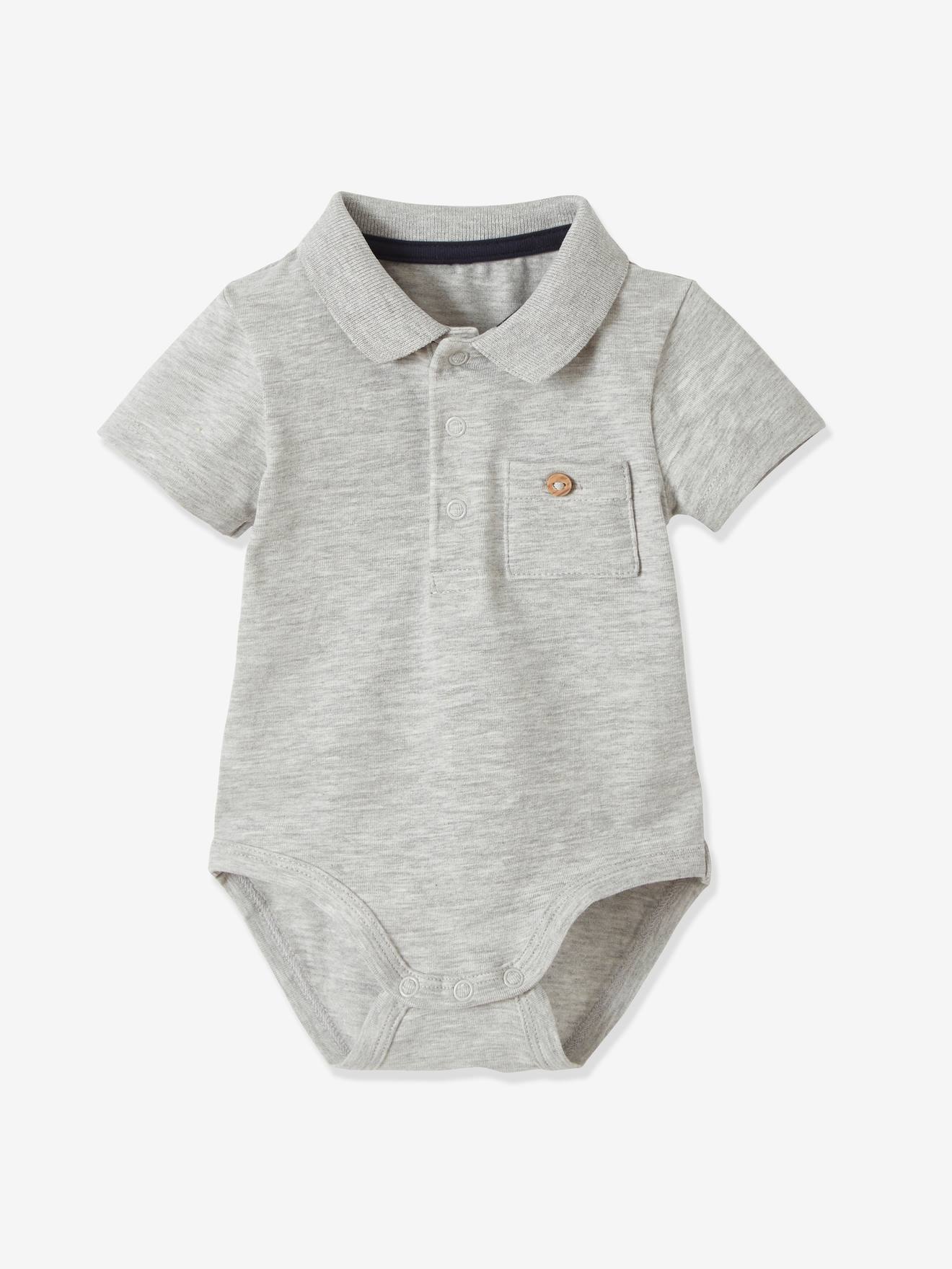 Vertbaudet 2er-Pack Baby Bodys für Neugeborene, Polokragen Oeko-Tex - hellblau