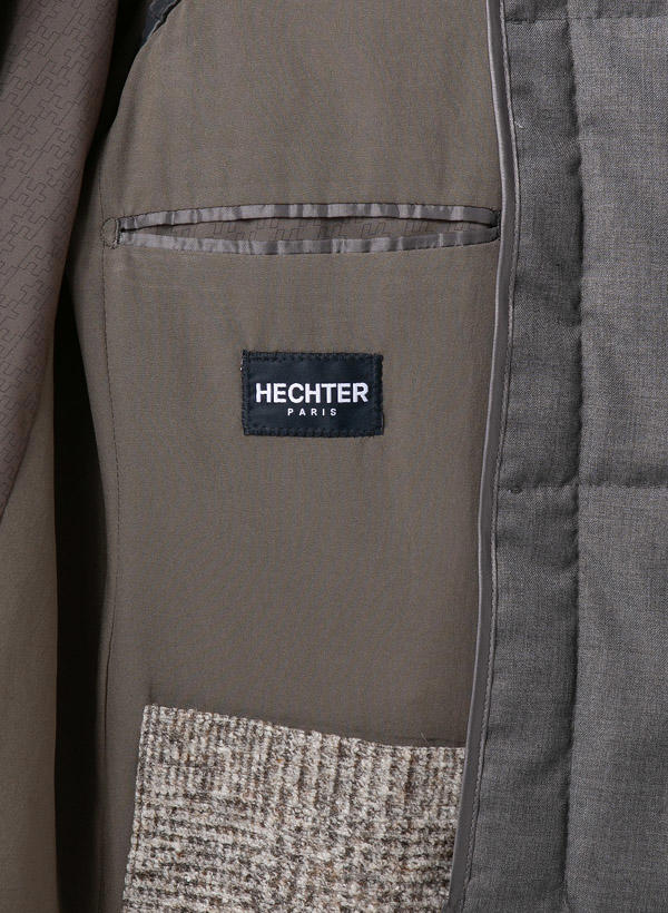 HECHTER PARIS, Sakko, Schurwolle-Baumwolle, ecru-greige meliert