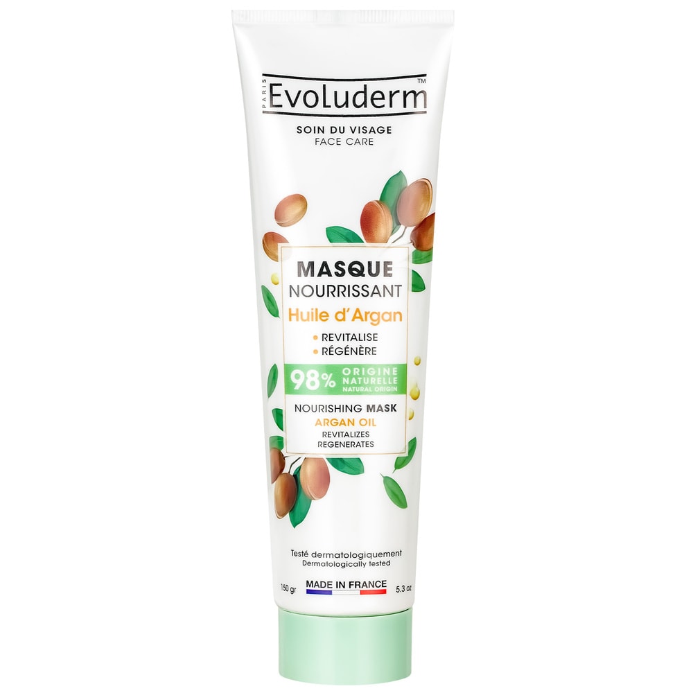 evoluderm Masque Visage Masque Nourrissant Huile d'Argan - 150 gr
