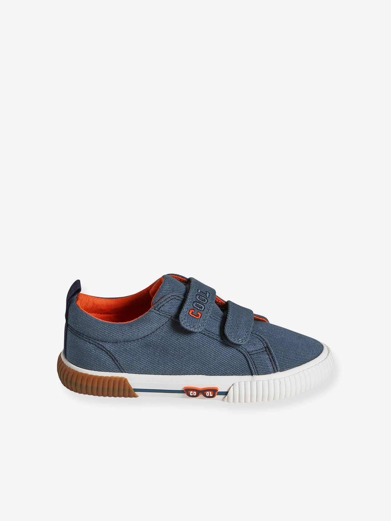 Vertbaudet Kinder Stoff-Sneakers mit Klett - indigo-blau