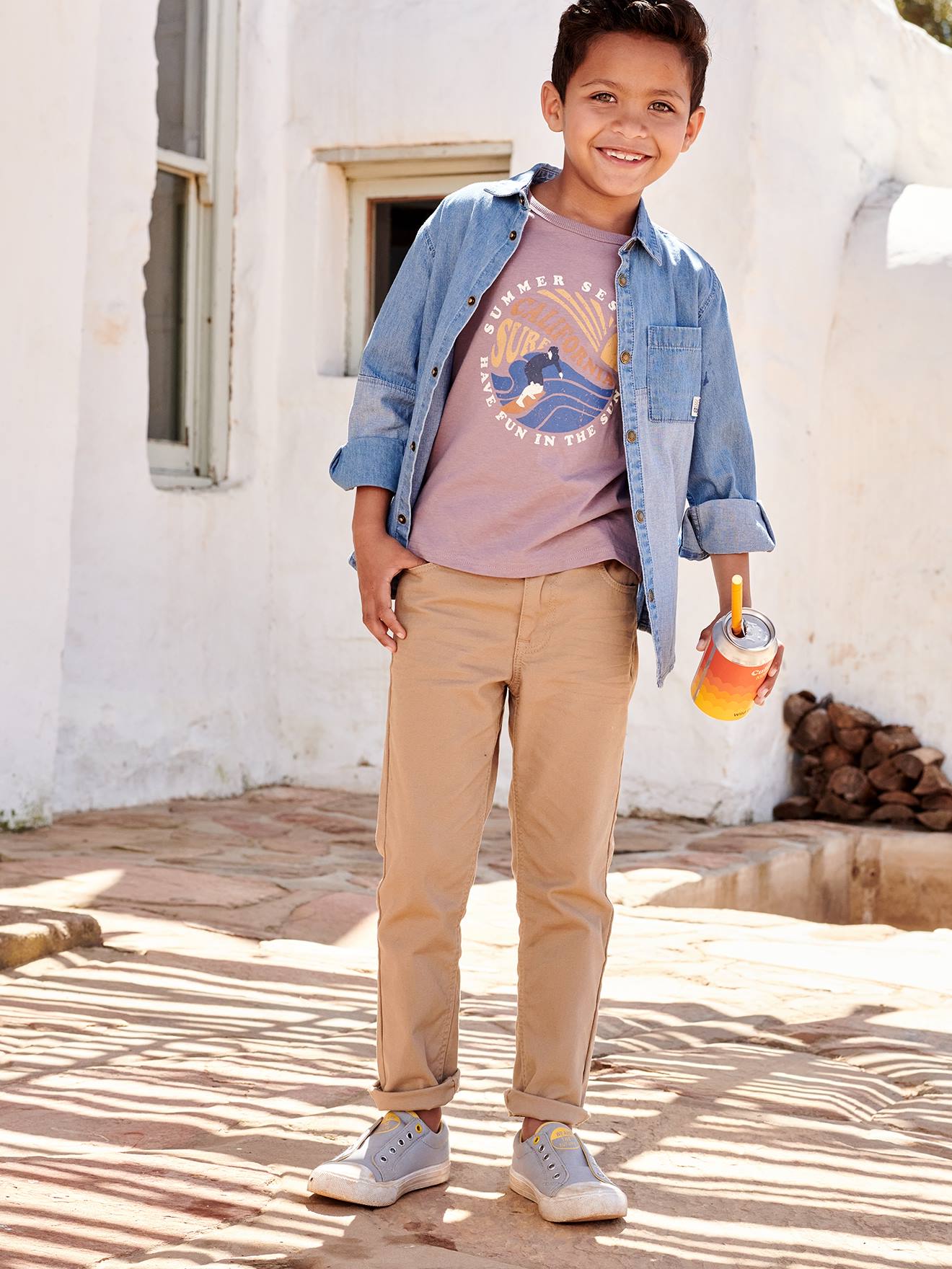 Pantalon droit indestructible garçon bleu