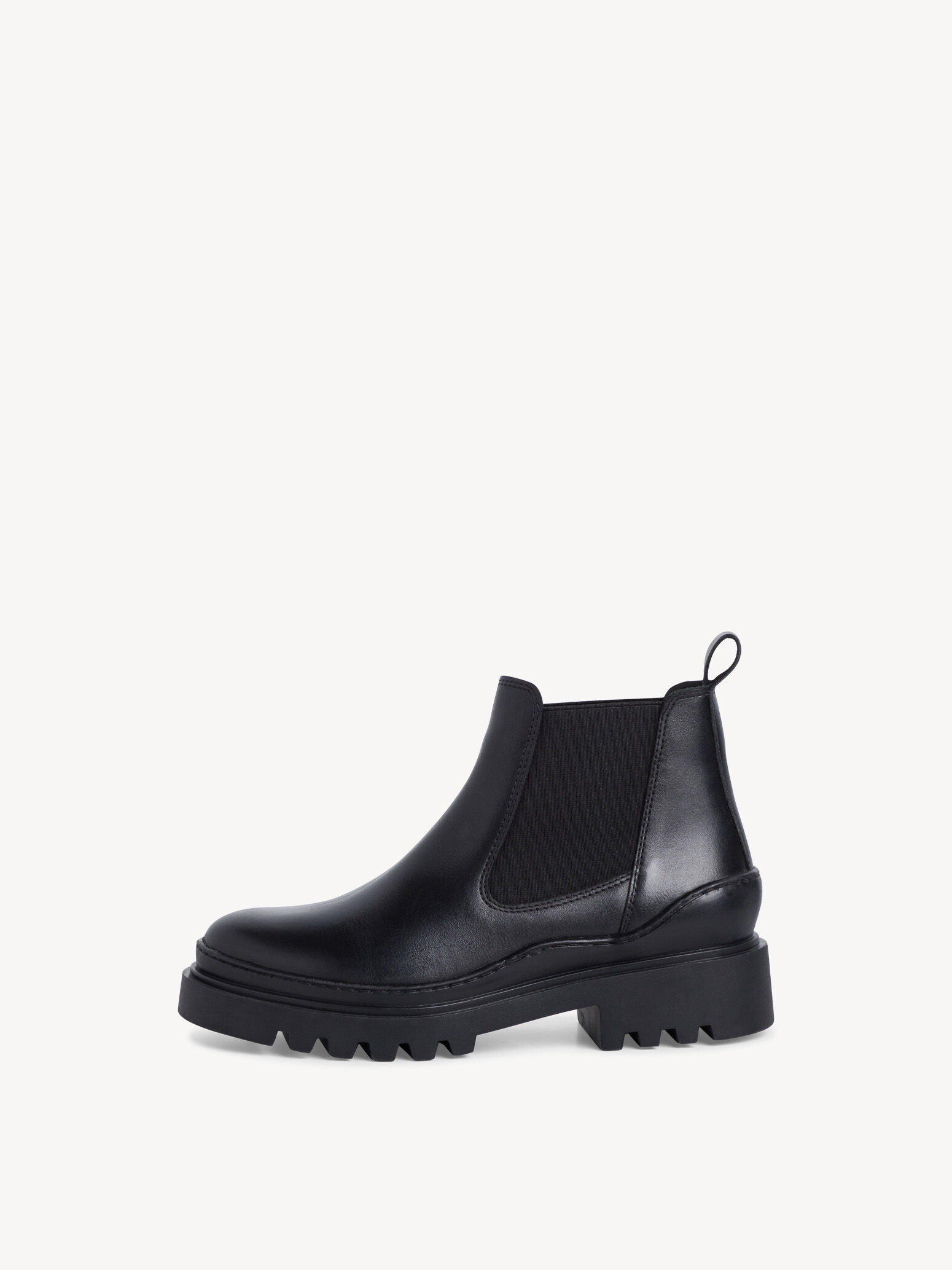 Bottine Chelsea en cuir - noir