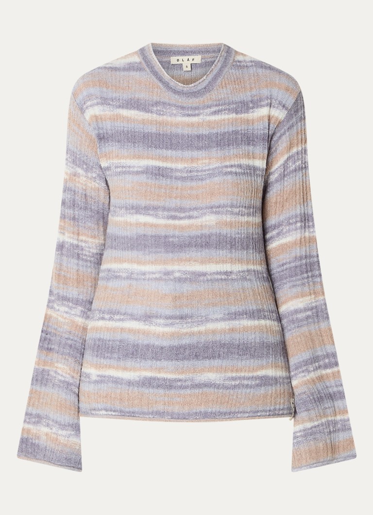 OLAF Chunky knit top in alpaca wool blend with stripe print