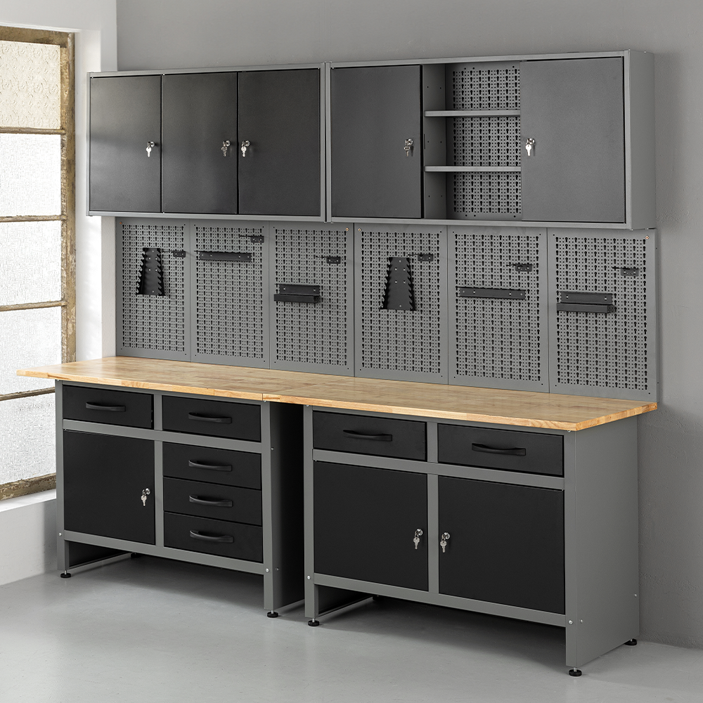 Kraft Werkzeuge Werkzeugschrank Werkstatt-Set 240 cm