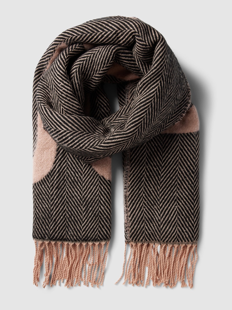 Schal in Two-Tone-Machart Modell 'Stola' in schwarz