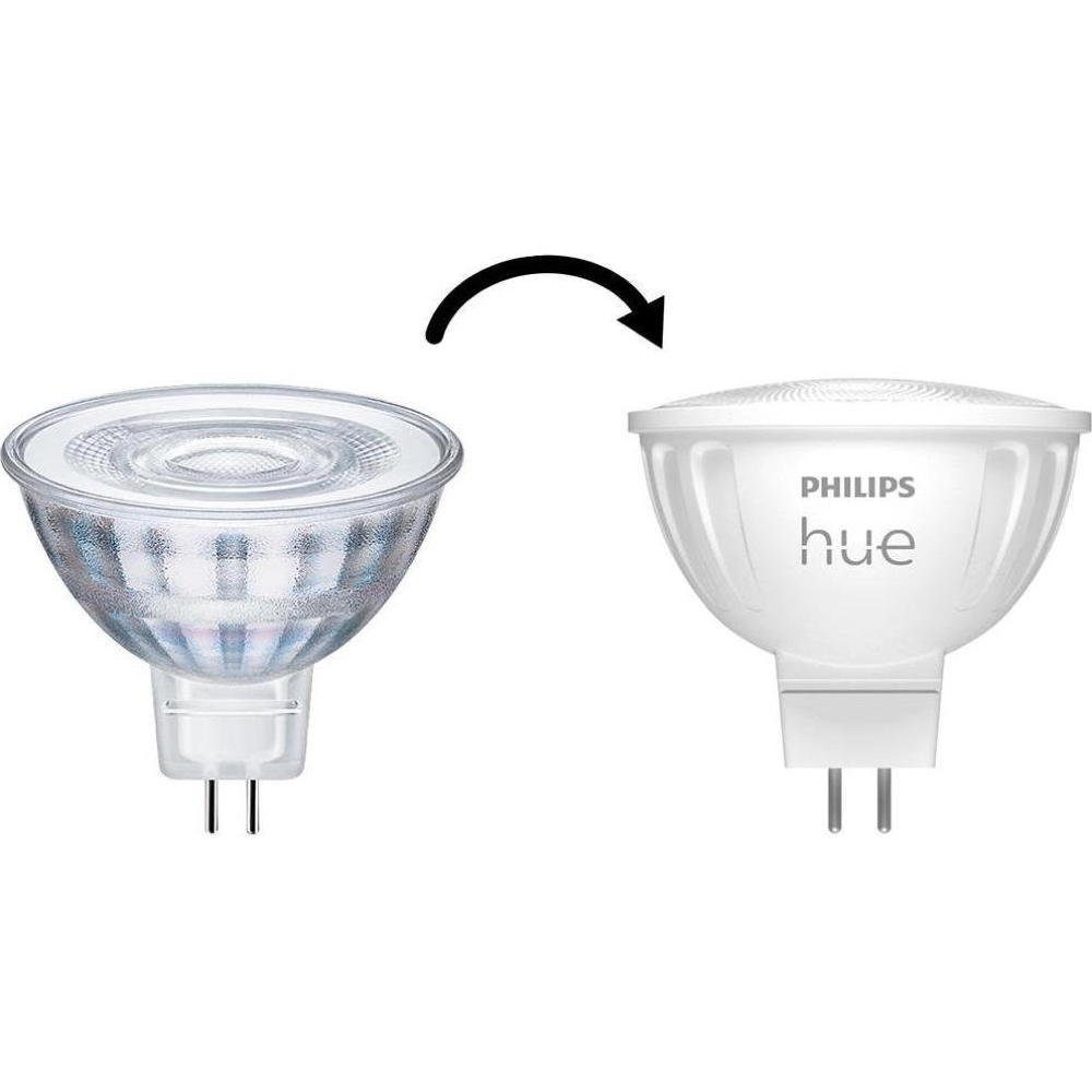 Philips Hue LED-Leuchtmittel White Ambiance LED Lampe GU5,3 Reflektor - MR16 5,1W 400lm Einerpack, n.v, warmweiss