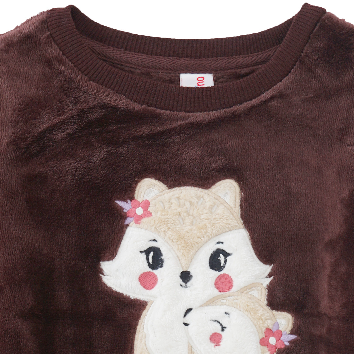Mädchen Fleecekleid mit Fuchs-Applikation