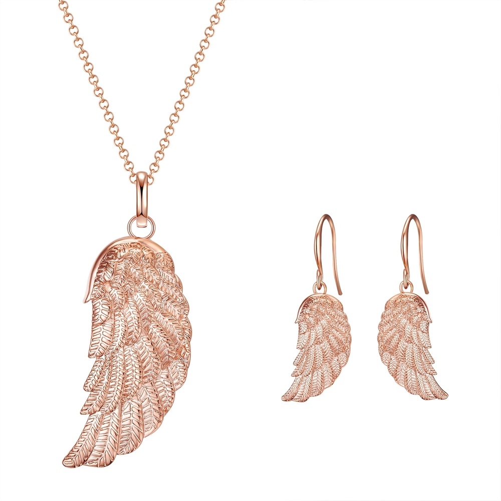 Rafaela Donata Ensemble bijoux fantaisie Aile d'ange Laiton en Or rose Bijoux
