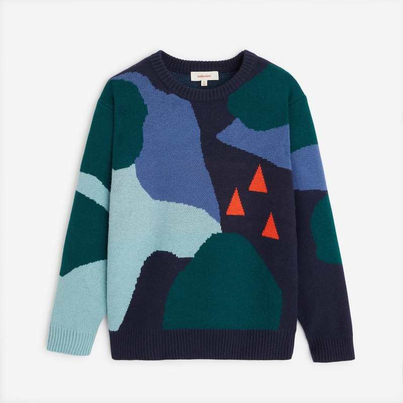 Pull en tricot pour garçon bleu Catimini