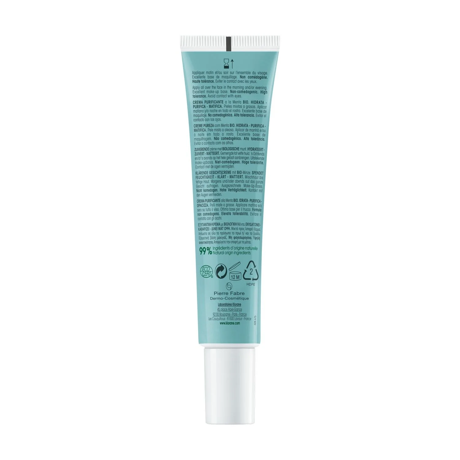 Crema facial purificante de menta acuática con menta orgánica - Tratamiento facial antiimperfecciones de 24 horas