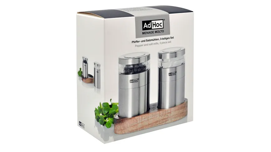 AdHoc Salz- und Pfeffermühle mit Tablett Menage Molto