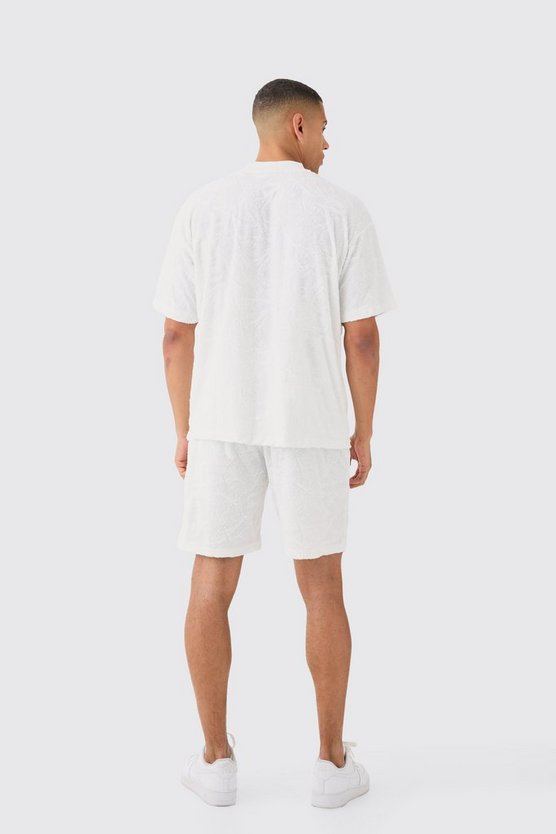 Oversized Burnout Towelling Jacquard T-shirt