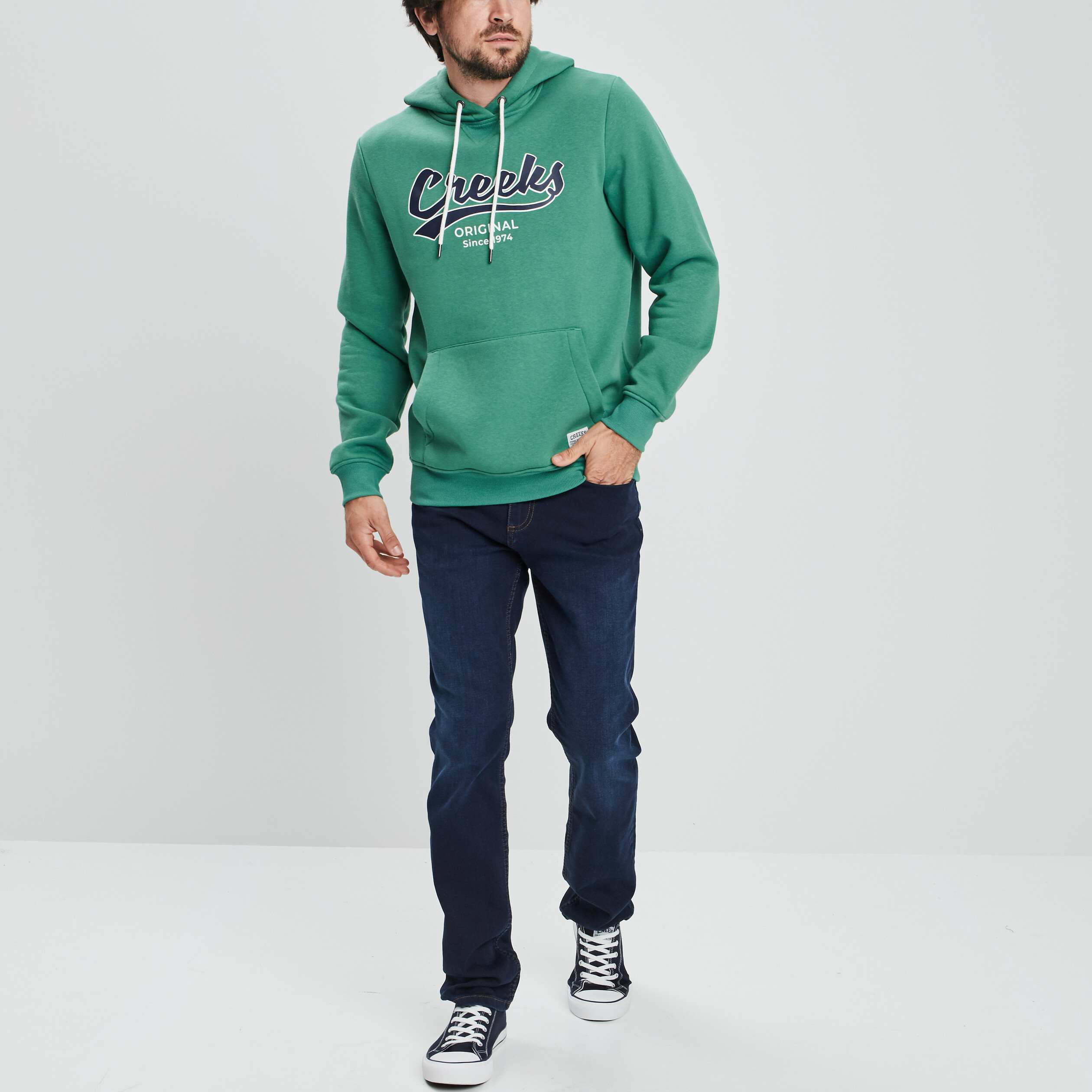 Sweat à capuche hoodie Creeks vert homme | La Halle