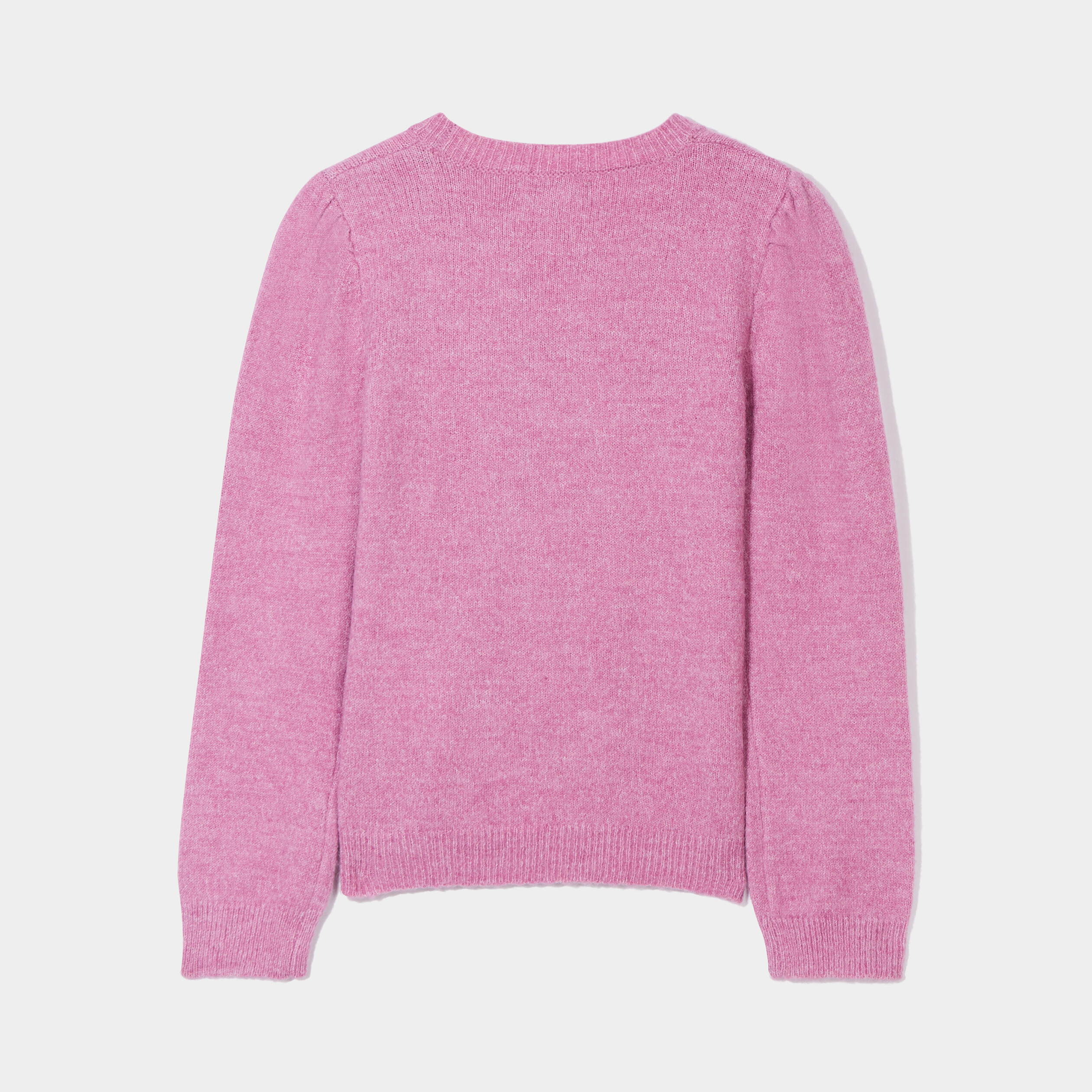 Pull droit col rond avec sequins violet fille | La Halle