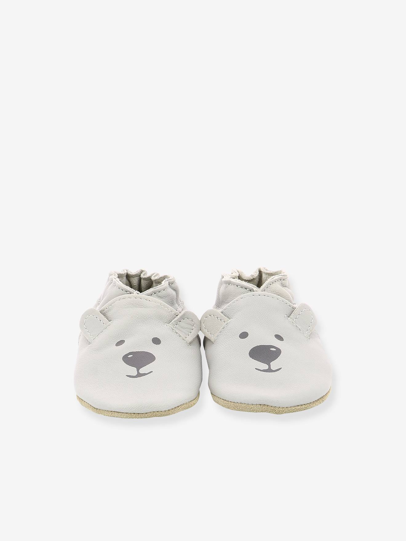 Robeez Baby Krabbelschuhe SWEETY BEAR ROBEEZ, Hausschuhe - hellgrau
