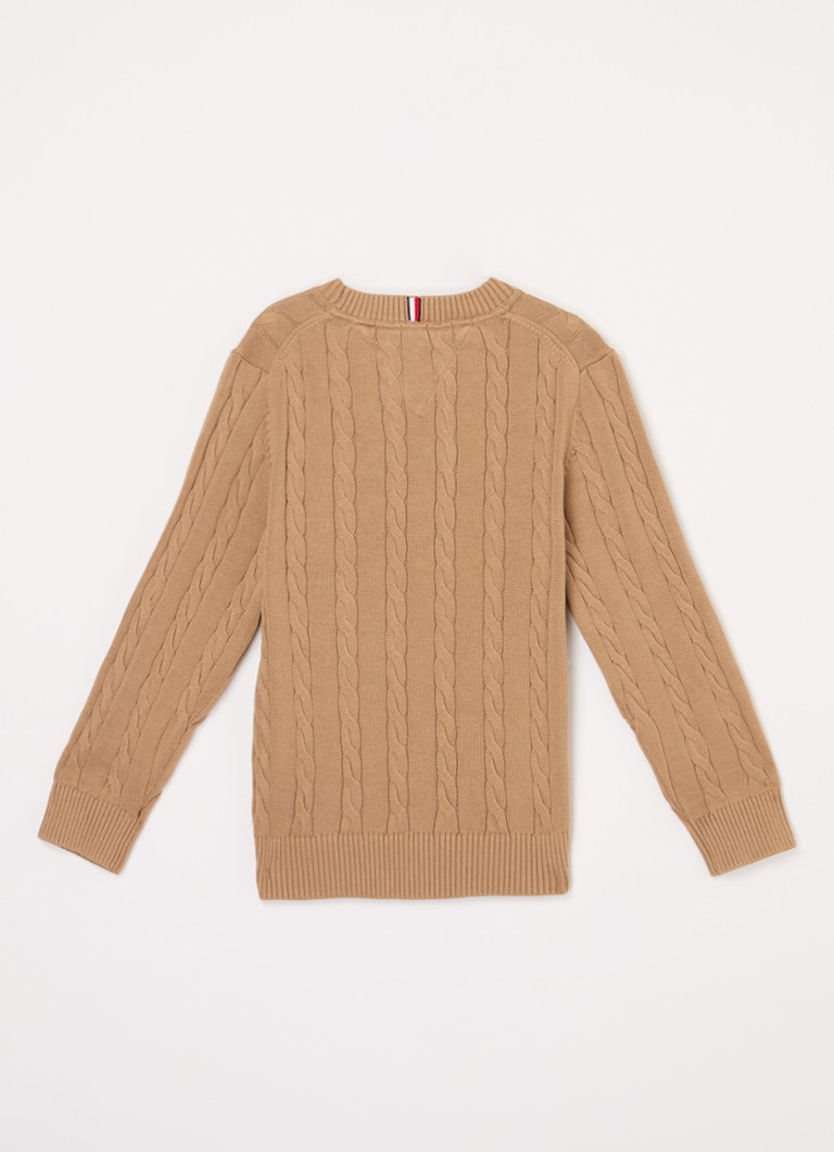 Suéter Tommy Hilfiger de tricô com bordado do logotipo.