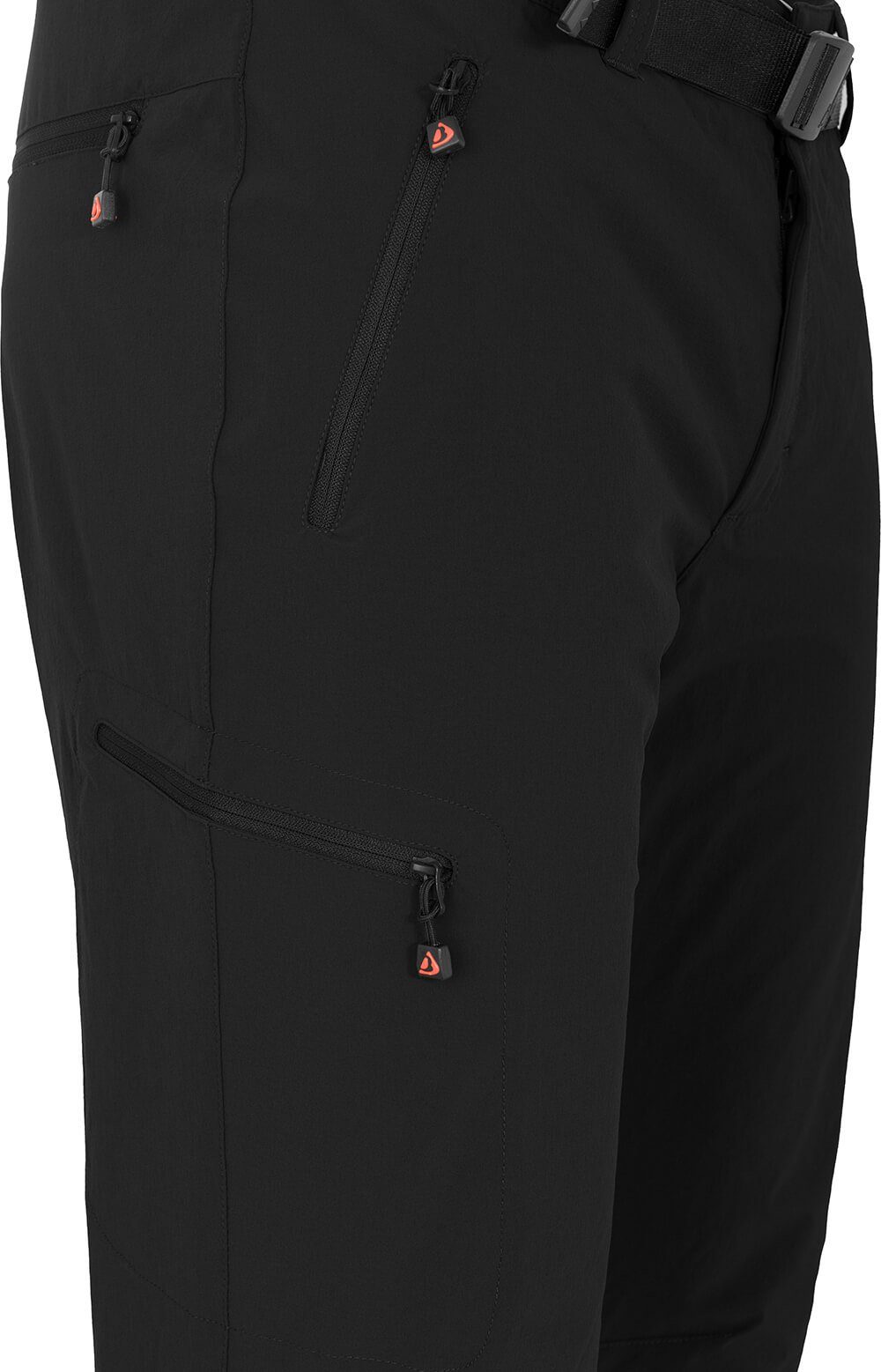 Bergson Outdoorhose ALASKO Herren Winter Wanderhose, elastisch, warm, gefüttert, Kurzgrößen, schwarz