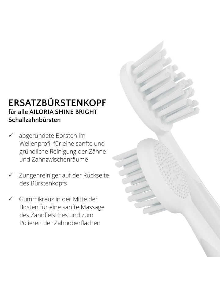 Ailoria SHINE BRIGHT Extra Clean Ersatzbürstenköpfe 12er Set in weiß günstig kaufen onesize