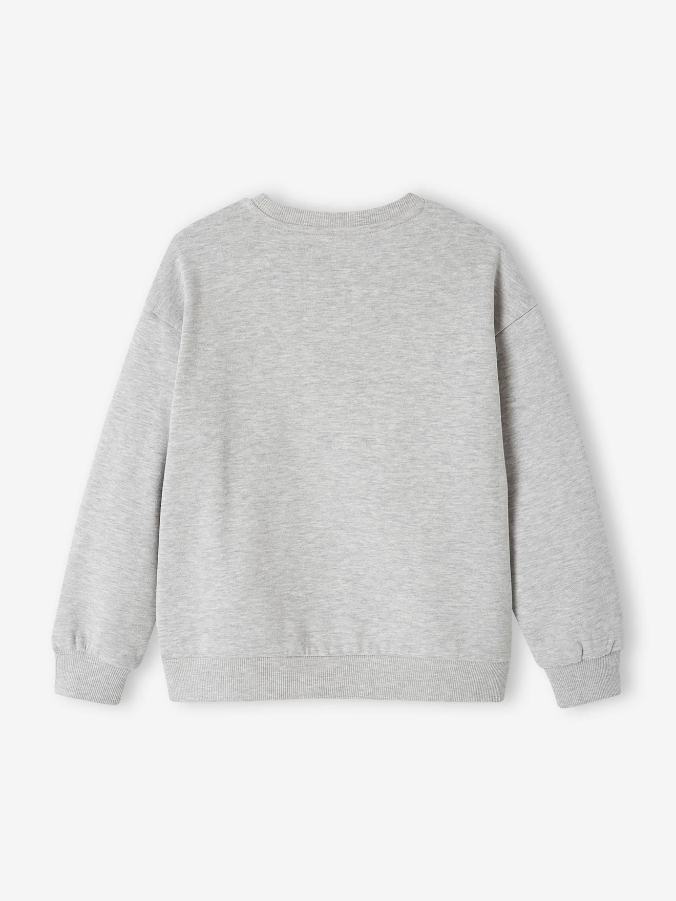 Sweat maxi graffitis pop garçon gris chiné