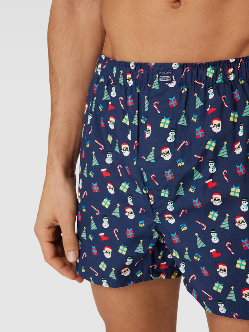 Boxershorts mit Allover-Muster in neon blau