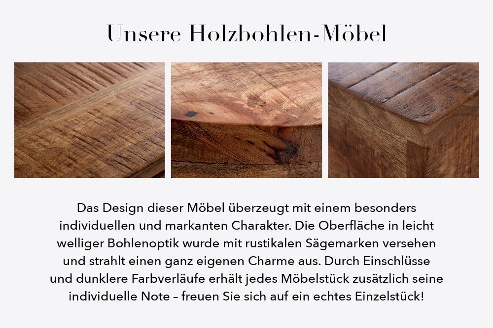 riess-ambiente Konsolentisch IRON CRAFT 115cm natur / schwarz, Massivholz · Konsole · Schreibtisch · Mango