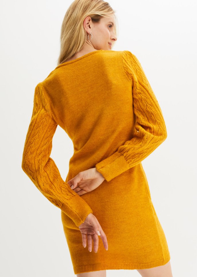 Strickkleid mit Ajourmuster