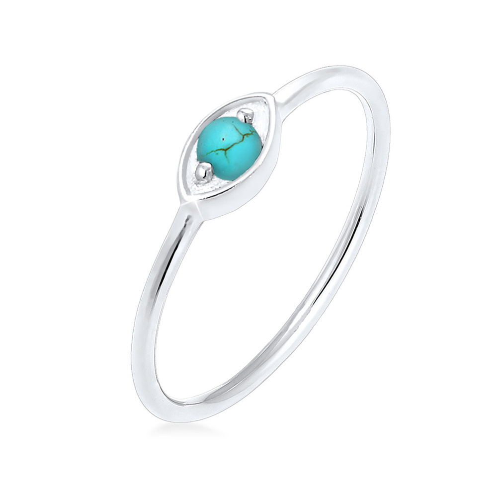 Elli Elli Bague Femmes Mauvais Œil Talisman avec Howlite en Argent Sterling 925 Plaqué Bague