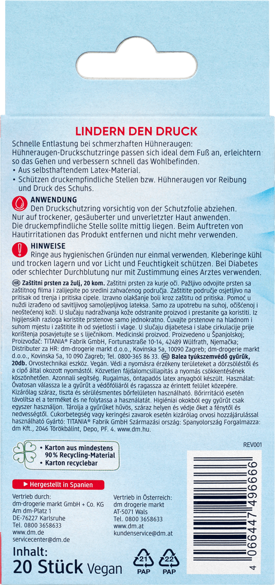 Hühneraugen Druckschutzringe, 20 St